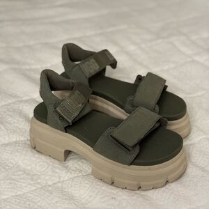 UGG Dark Green Platform Sandals
